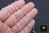 925 Sterling Silver Box Chains, Silver Unfinished By The Foot CH# 802, 3.2 mm Venetian Box Chain