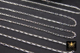 925 Sterling Silver Box Chains, Silver Unfinished By The Foot CH #802, 3.2 mm Venetian Thick Box Chain