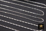 925 Sterling Silver Box Chains, Silver Unfinished By The Foot CH #802, 3.2 mm Venetian Thick Box Chain