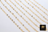 925 Sterling Silver Bar Jewelry Chains, 3 mm Sequin Bar CH# 849, 14 K Gold Filled Unfinished CH# 740