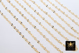 925 Sterling Silver Bar Jewelry Chains, 3 mm Sequin Bar CH #849, 14 K Gold Filled Unfinished CH #740