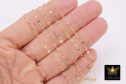 14 K Gold Filled Bar Jewelry Chains, 3 mm 14 20 Gold Sequin Bar CH #740, Unfinished