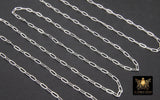 925 Sterling Silver Paperclip Chain, 7.3 mm 14 K Gold Filled Flat Chain CH #855, Unfinished Rectangle
