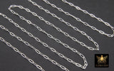 14 K Gold Filled Paperclip Chain, 7.3 mm 925 Silver or 14 20 Gold Unfinished Rectangle Drawn Chains CH #755