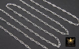 14 K Gold Filled Paperclip Chain, 7.3 mm 925 Silver or 14 20 Gold Unfinished Rectangle Drawn Chains CH# 755, By The Foot