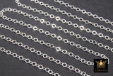 925 Sterling Silver Hammered Chains, 3.8 mm Flat Extender Chain #801, 14 K Gold Filled Unfinished Cable CH #701