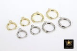 Smooth Lever back Round Ear Ring Hoops, 12 mm 15 mm Huggie Tube # 2605, 3 mm Thick High Quality Gold
