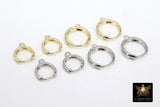 Smooth Lever back Round Ear Ring Hoops,  12 mm 15 mm Huggie Tube # 2605,  3 mm Thick High Quality Gold