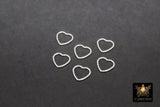 925 Sterling Silver Heart Charms, 9 mm 14 K Gold Filled Soldered Links #828, Jewelry Rings #2197