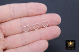 925 Sterling Silver Heart Charms, 9 mm 14 K Gold Filled Soldered Links #828, Jewelry Rings #2197