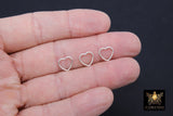 925 Sterling Silver Heart Charms, 9 mm 14 K Gold Filled Soldered Links # 828, Jewelry Rings #2197