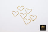 925 Sterling Silver Heart Charms, 13 mm 14 K Gold Filled Soldered Links #2201, Jewelry Rings