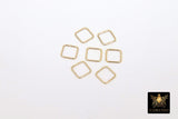 925 Sterling Silver Square Shape Charms, 8 mm Silver Diamond Shaped Soldered Links # 3384, Soldered Closed Connector Charms