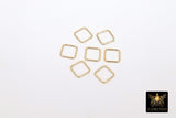 925 Sterling Silver Square Shape Charms, 8 mm Silver Diamond Shaped Soldered Links #3384, Soldered Closed Connector Charms