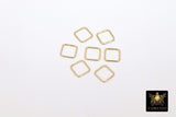 14 K Gold Filled Square Shape Charms, 8 mm 14 20 Diamond Shaped Soldered Links #2198, Closed Rings