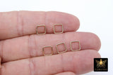 925 Sterling Silver Square Shape Charms, 8 mm Silver Diamond Shaped Soldered Links # 3384, Soldered Closed Connector Charms