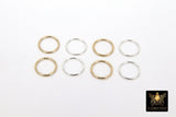 14 K Gold Filled Closed Soldered Rings, 925 Sterling Silver Interlocking Charms # 2401, Round Shaped 6 mm 8 mm 10 mm