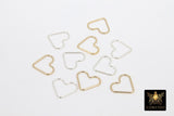 925 Sterling Silver Heart Charms, 13 mm 14 K Gold Filled Soldered Links #2201, Jewelry Rings