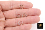 925 Sterling Silver Heart Charms, 9 mm 14 K Gold Filled Soldered Links # 828, Jewelry Rings #2197