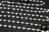 14 K Gold Filled Moroccan Chain, 4 mm 925 Sterling Silver Sequin Dapped Chains CH #804, Dainty Silver Beaded Flat Jewelry Chain