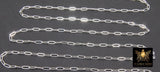 925 Sterling Silver Paperclip Chain, 7.3 mm 14 K Gold Filled Flat Chain CH# 855, Unfinished Rectangle