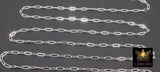 925 Sterling Silver Paperclip Chain, 7.3 mm 14 K Gold Filled Flat Chain CH #855, Unfinished Rectangle