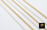 925 Sterling Silver Curb Chain, 3.1 mm 14 20 Dainty Curb Chain CH# 832, 14 K Gold Filled Unfinished Cable CH# 733