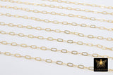 14 K Gold Fill Paper Clip Chain, 4.5 mm 925 Sterling Silver Unfinished CH #752, Soldered Flat Chain