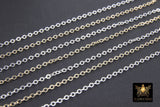 14 K Gold Filled Hammered Cable Chains, 2.1 mm 925 Sterling Sliver CH# 837, Dainty Chain CH# 729