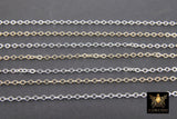 14 K Gold Filled Hammered Cable Chains, 2.1 mm 925 Sterling Sliver CH# 837, Dainty Chain CH# 729