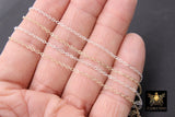 14 K Gold Filled Hammered Cable Chains, 2.1 mm 925 Sterling Sliver CH #837, Dainty Chain CH #729