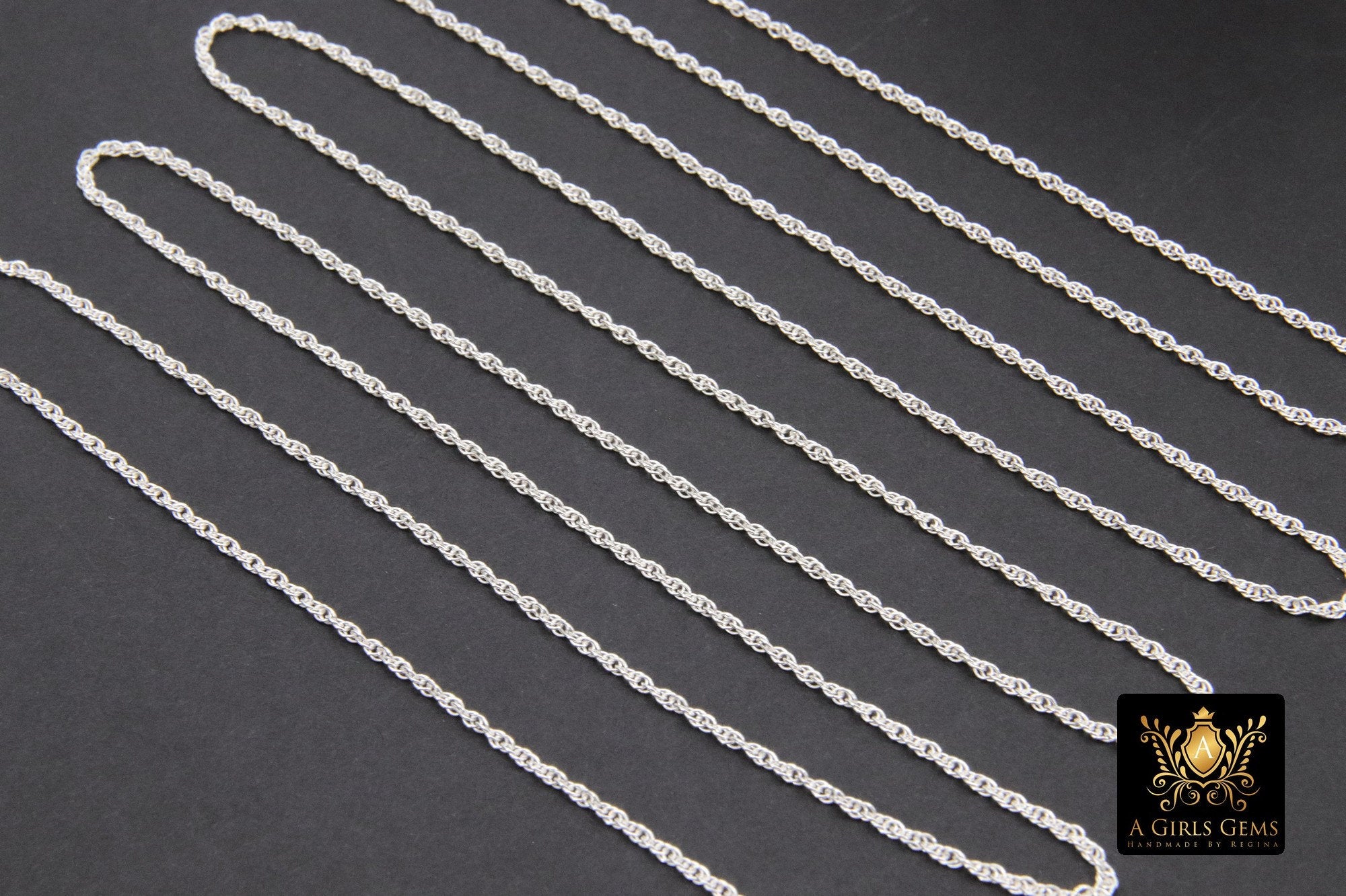 925 Sterling Silver Rope Jewelry Chains, 14 K Gold Filled Large Rope Chain CH #713, USA Gold 2.4 mm 2.1 mm 1.8 mm