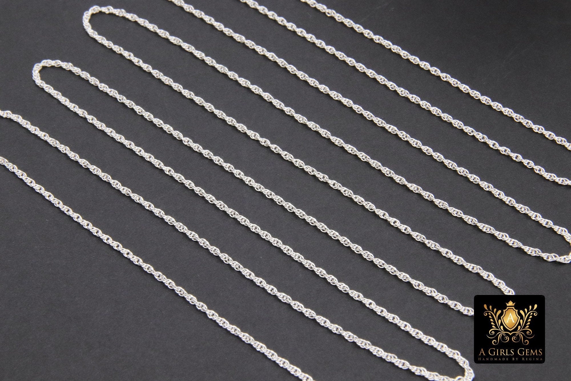 925 Sterling Silver Rope Jewelry Chains, 14 K Gold Filled Large Rope Chain CH #713, USA Gold 2.4 mm 2.1 mm 1.8 mm