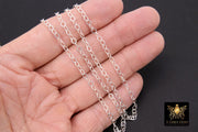 925 Sterling Silver Hammered Chains, 3.8 mm Flat Extender Chain, 14 K Gold Filled Unfinished Cable