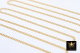 14 K Gold Filled Curb Chain, 2.7 mm 14 20 Gold Dainty Curb Chain CH #732, 2.0 mm Unfinished Cable Jewelry Chain