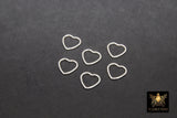 925 Sterling Silver Heart Charms, 9 mm 14 K Gold Filled Soldered Links # 828, Jewelry Rings #2197