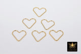 925 Sterling Silver Heart Charms, 13 mm 14 K Gold Filled Soldered Links # 2201, Jewelry Rings
