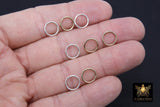 14 K Gold Filled Closed Soldered Rings, 925 Sterling Silver Interlocking Charms #2401, Round Shaped 6 mm 8 mm 10 mm