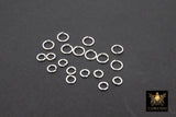 925 Sterling Silver Jump Rings, Open Snap Close Rings #3298, 4 mm or 5 mm