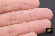 925 Sterling Silver Jump Rings, Open Snap Close Rings #2811, 4 mm or 5 mm