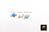 14 K Gold Filled Solitaire Connectors, 4 mm White Opal Links # 2813, Pink CZ Style Genuine 14 20 Gold Blue Opal