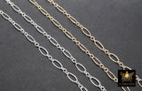14 K Gold Filled Paperclip Jewelry Chains , 7.5 mm 925 Sterling Silver CH# 806, Drawn Flat Rolo CH# 706
