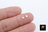 14 K Gold Filled Heart Charms, 4 Pc 925 Sterling Silver Quality Tags # 832, Stamped 4 mm Jewelry Findings # 2266