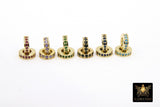 Gold Spacer Beads, CZ Blue Rondelle Spacer Donuts Findings #552, 8 mm Big Hole Red Round Discs