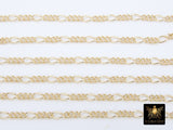 14 K Gold Filled Figaro Chains, 6.2 mm 14 20 Unfinished Paperclip By The Foot CH #745, Long and Short Rolo Link Chains