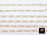 14 K Gold Filled Figaro Chains, 6.2 mm 14 20 Unfinished Paperclip By The Foot CH# 745, Long and Short Rolo Link Chains