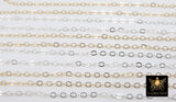 14 K Gold Filled Hammered Cable Chains, 2.4 x 1.9 mm 925 Sterling Sliver CH# 838, Dainty Chain CH# 730