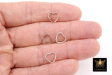 925 Sterling Silver Heart Charms, 9 mm 14 K Gold Filled Soldered Links #828, Jewelry Rings #2197