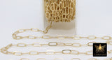 14 K Gold Filled Paperclip Chain, 8.5 mm Rectangle Drawn Chains, Unfinished USA 14 20 Gold