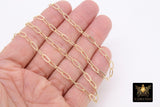 925 Sterling Silver Paperclip Chain, 8.5 mm Rectangle Drawn CH# 856, 14 K Gold Filled Chains CH# 756